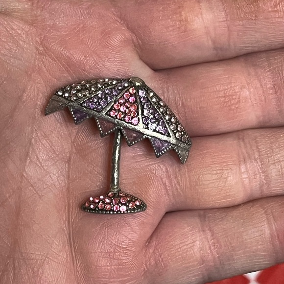 Vintage Umbrella Brooch - Picture 6 of 10